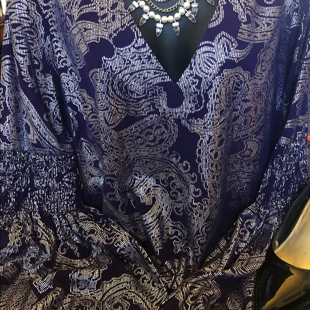 Michael Kors Iris and Silver Bell Sleeve Blouse
